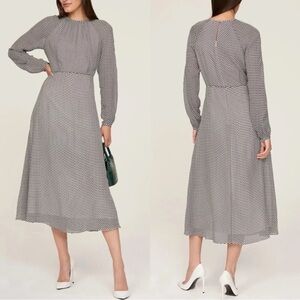 LK Bennett Monochrome Long Sleeve Dress size 6